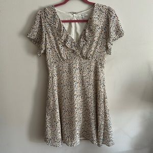 Madewell Silk Ruffle Neck Mini Dress